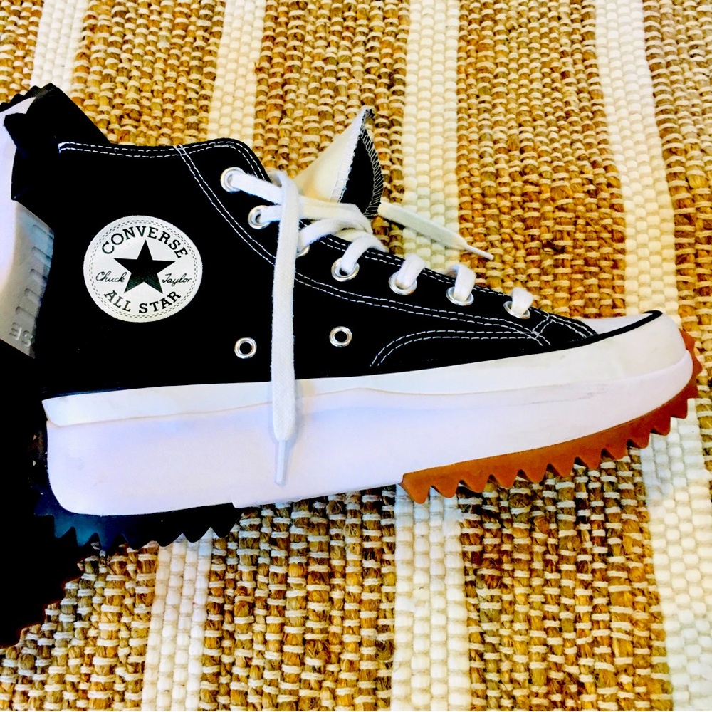 Converse canvas rugged chunky high top sneakers tennis shoes black 7.5 w…